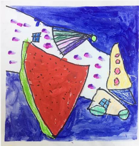 儿童画构图三角图片